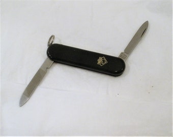 Vintage Small Pocket Knife / Puma Solingen Germany /Black Side Plates / 1 Blade & File / Strong Snap / All Original / Collectible / 50% SALE