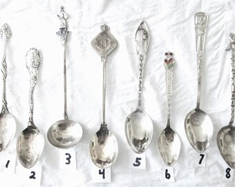 Vintage Souvenir Spoons / Sterling Silver / All Different / Buy 1 or All / Pay Shipping On First Item Only /  Collectible / Gift Items / A