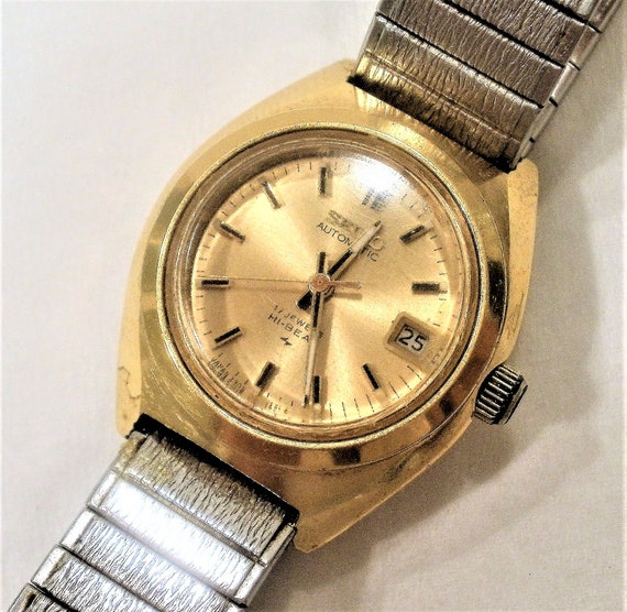 Seiko automatic 17 jewels gold deals watch