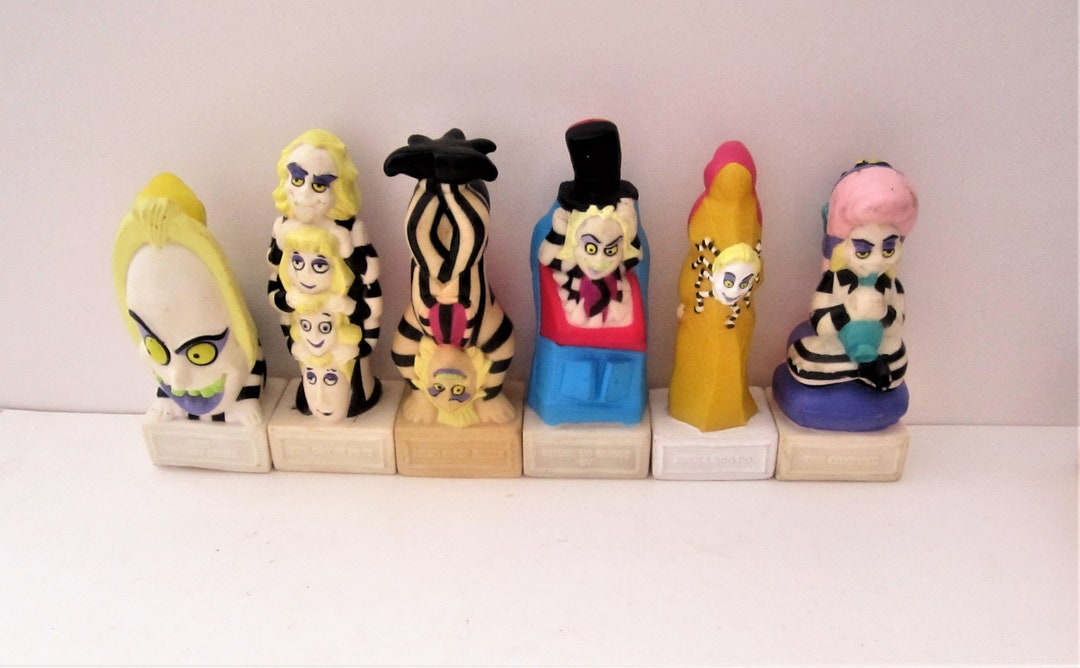 Burger King 1989 Beetlejuice Set / Complete 6 Piece Set / Geffen Films