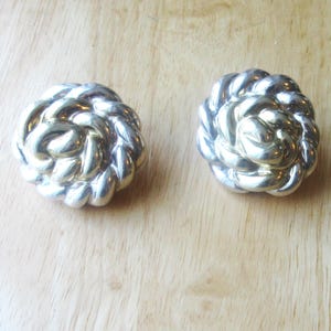 Vintage Sterling Silver Earrings / Bold Large Clip On Earrings / Designed Signed / Weight 38.3 Grams / All Original / Excellent Condition