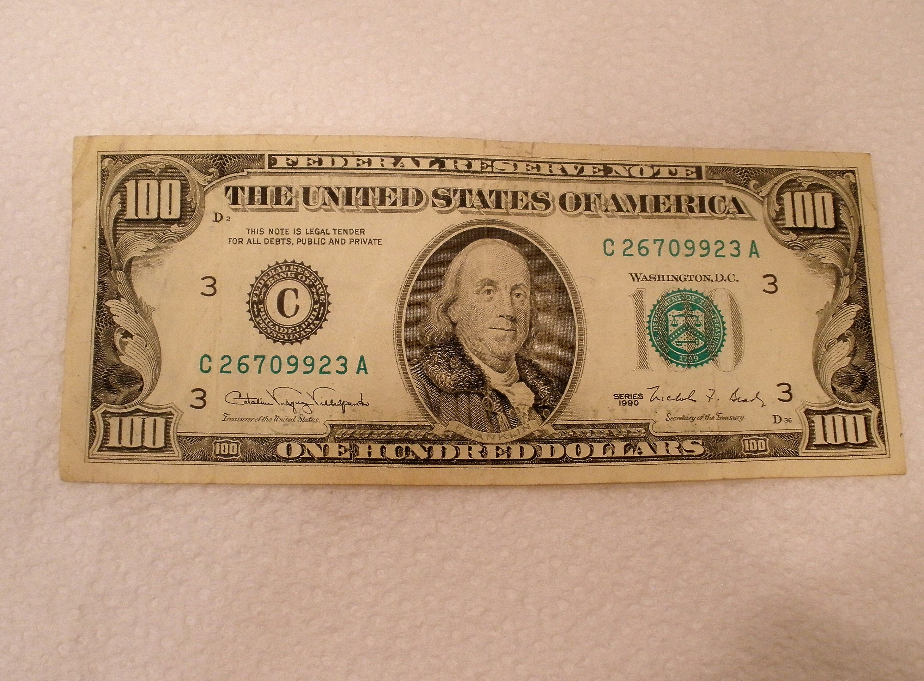 Is A Dollar100 Bill From 1990 Worth Anything - b6rk49z