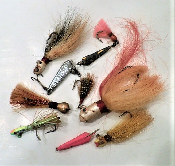 Vintage Jigs & Misc. / Nice Variety of 9 Lures / for All Types of Fishing /  All Original / Very Collectible / Great Gift Item / ON SALE 