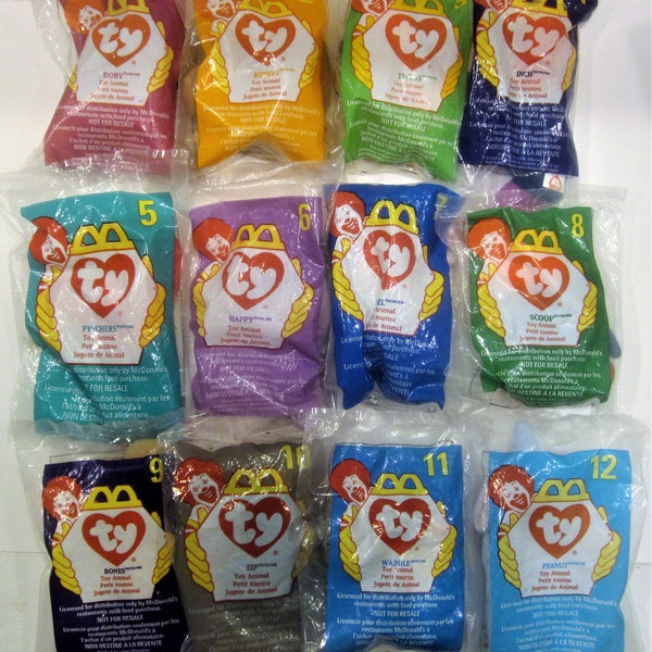 McDonald's 1998 TY Beanie Babies / Complete Set of 12 Available / All Still Sealed / Buy 1 or All / Free Shipping / Collectible  / Gift Item