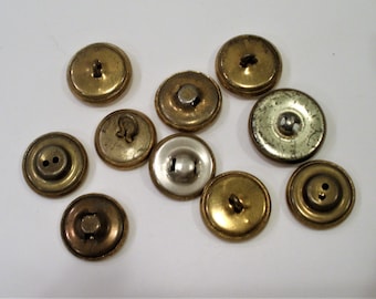 Vintage Lot Of 100 Mixed Metal Buttons ~ Silver • Gold • Bronze ~ Good & Clean 