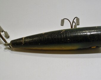 Vintage Popper Lure / Wood Lure / Surf Striper / Florida Baracuda Lure /  Saltwater Lure / All Original / 4 5/8 Lure / Collectible