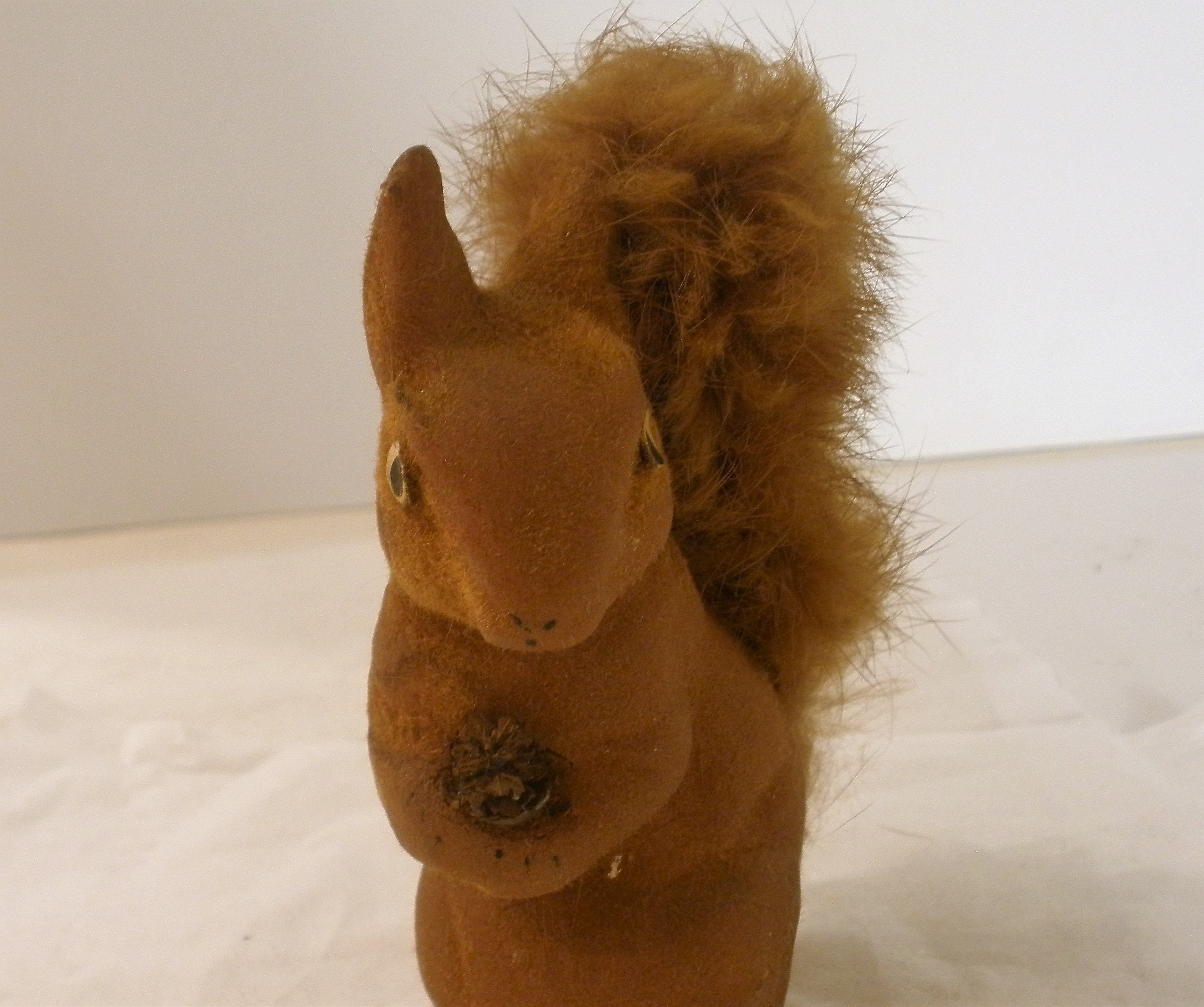 Vintage Wind Up Squirrel / Dancing Flocked Tin Toy / by Limmer Etsy