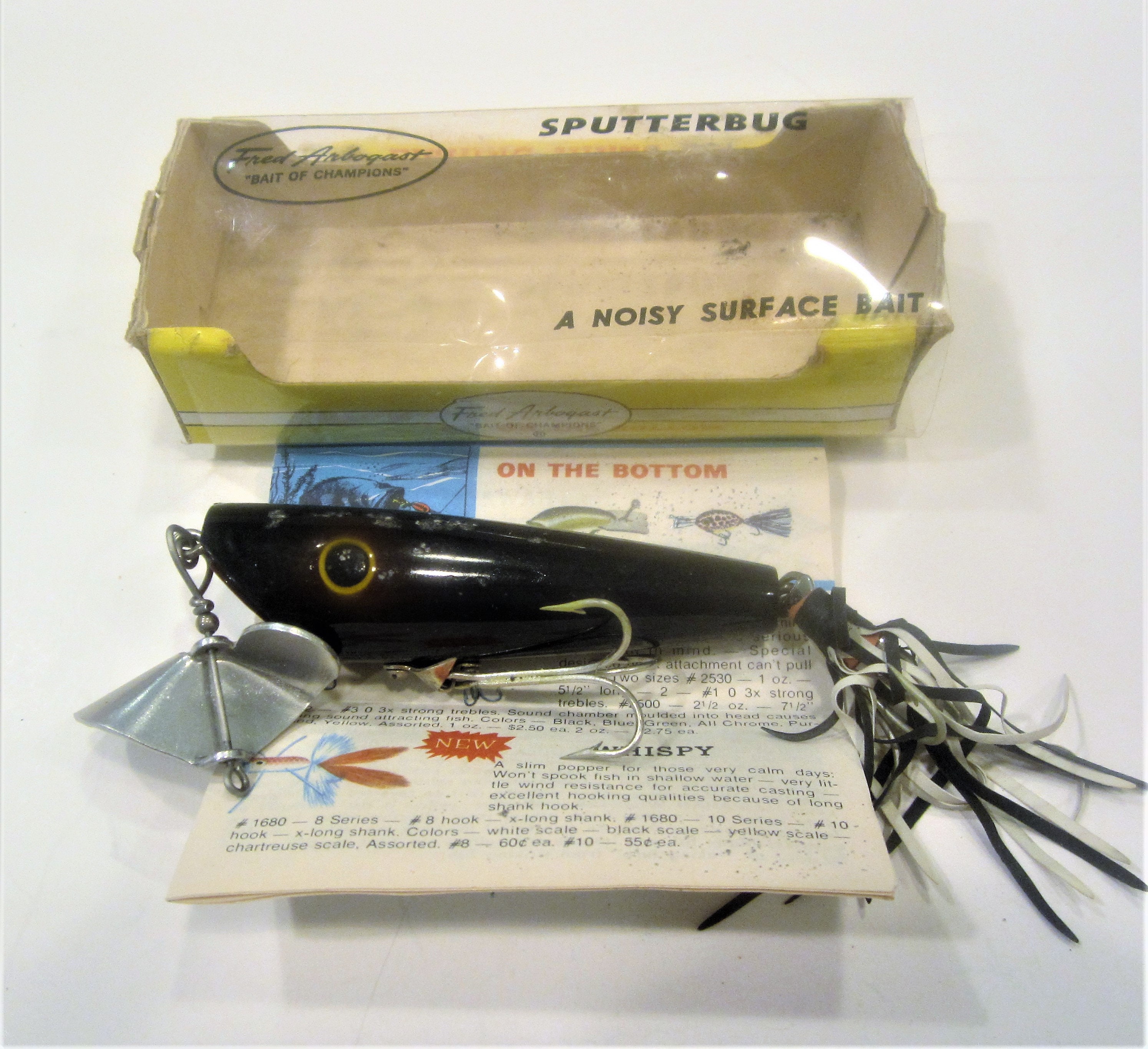 Three Vintage Feather Poppers, Insect Fishing Lures Bees and Bugs