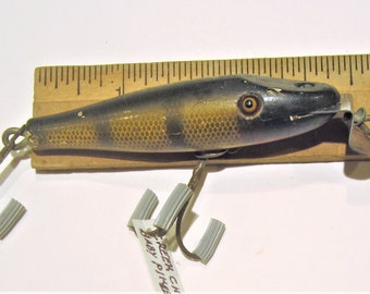1936-1949 Heddon 210 Surface Fishing Lure Wooden With Glass