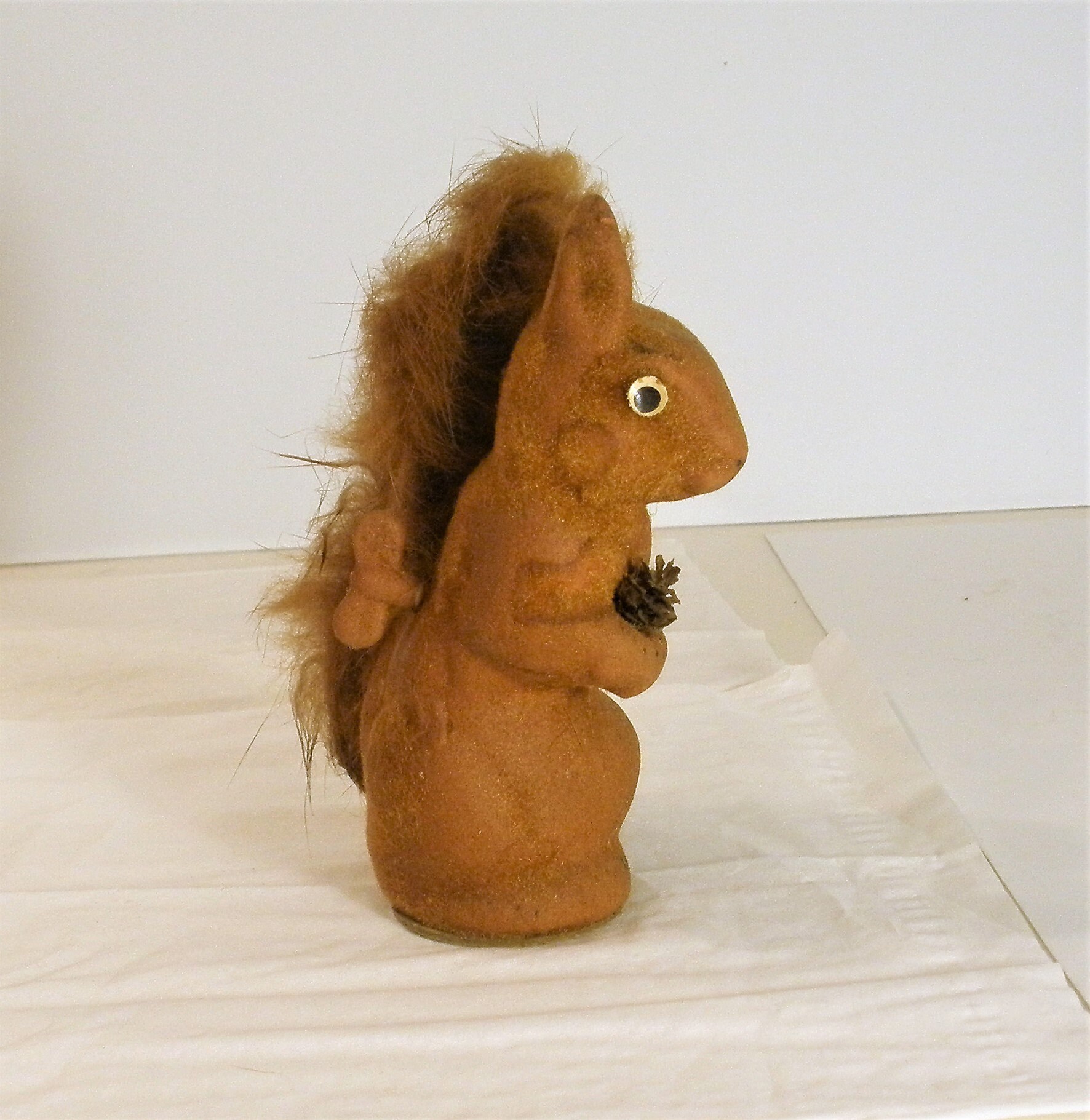 Vintage Wind Up Squirrel / Dancing Flocked Tin Toy / by Limmer Etsy