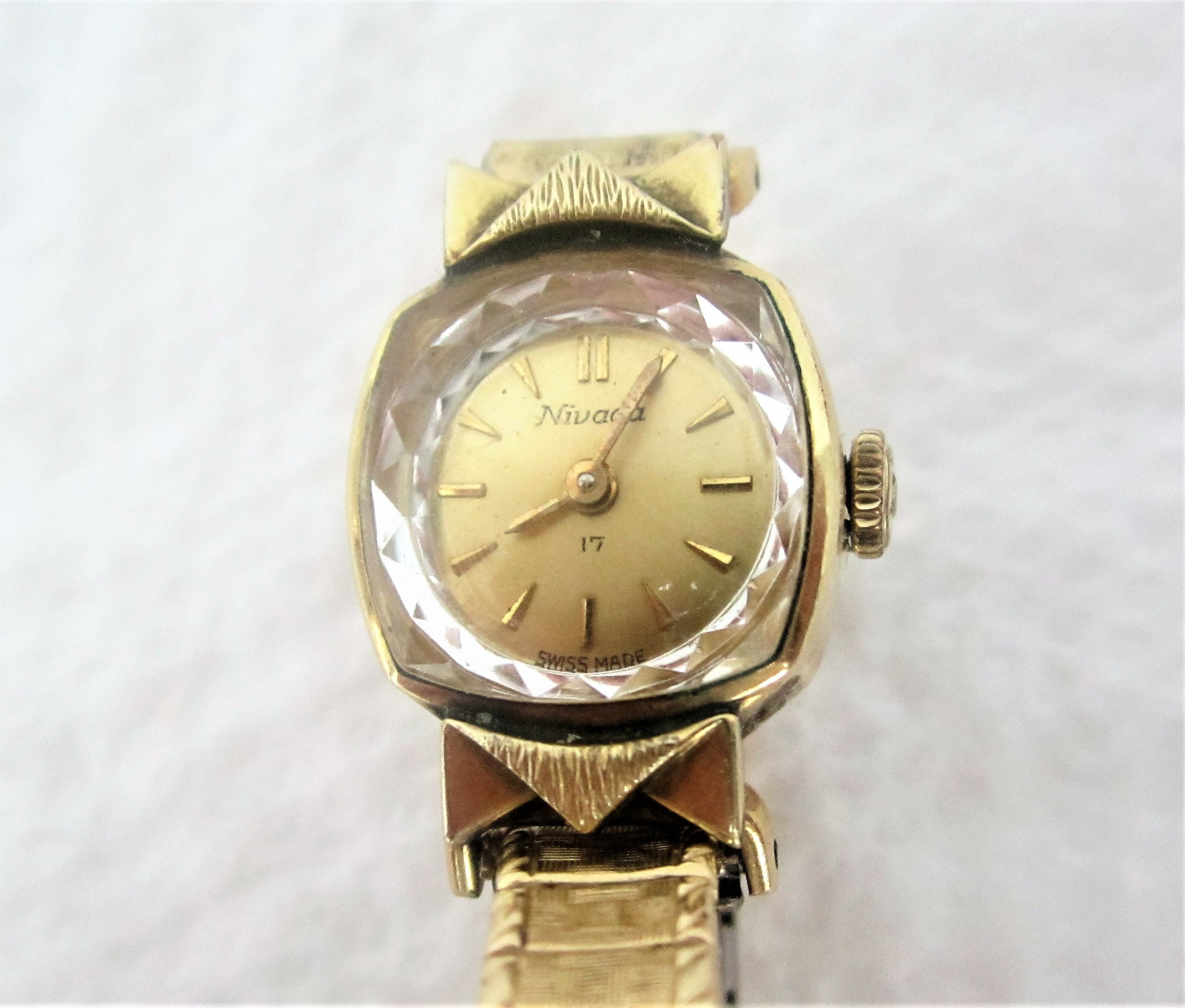 18k Gold Nivada Uhr Gold NIVADA 18K Gold Hand Wound Women's Watch