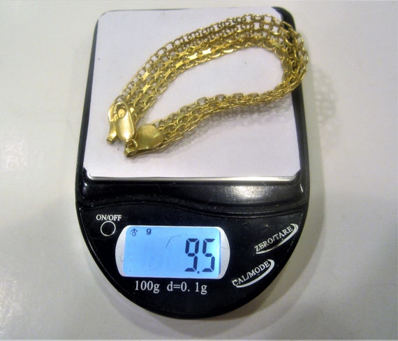 14K Solid Yellow Gold Handmade 15.50mm Curb Link Bracelet 9
