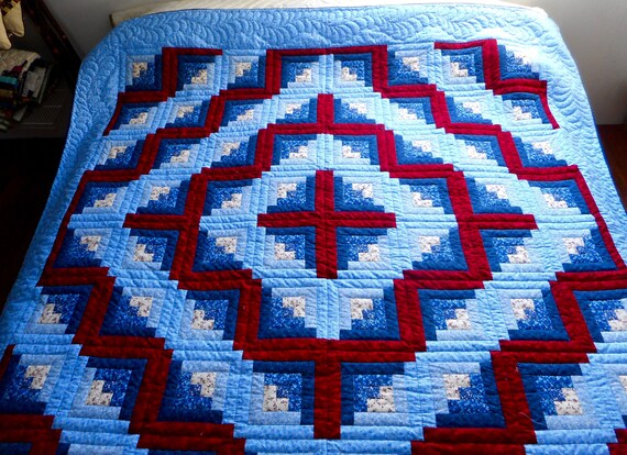 Amish Quilt Log Cabin Barnraising Pattern Etsy