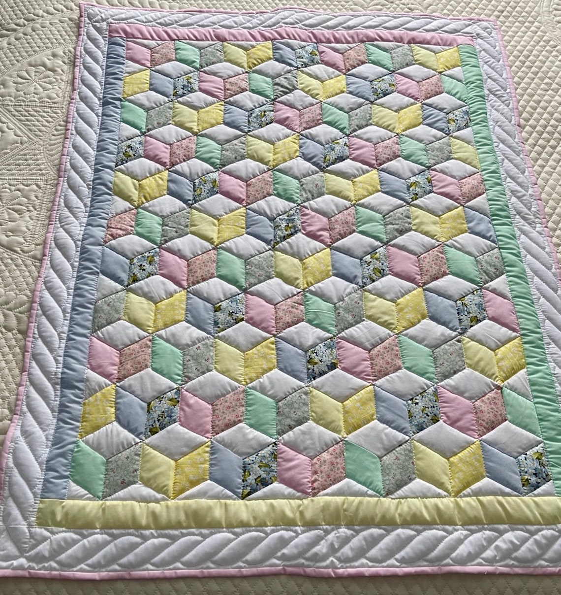 Amish Quilt for Sale Amish Baby Quilt Tumbling Blocks Etsy