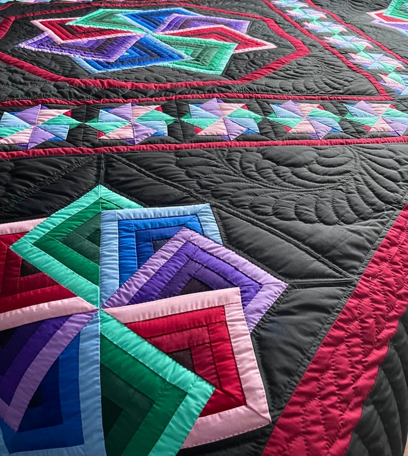 Amish Quilt for Sale Star Spin New Amish King Quilt New Amish - Etsy