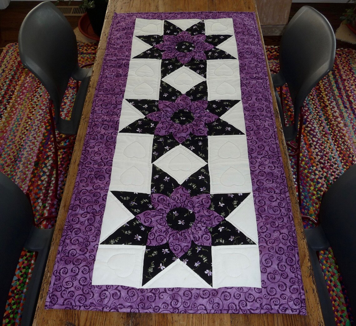 Table Runner Amish Table Runner for Sale Star Dahlia Pattern Etsy