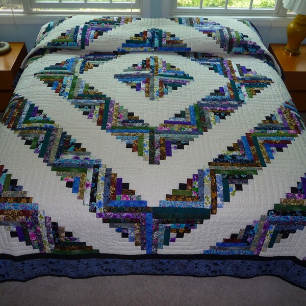 Handmade Log Cabin Quilt Etsy