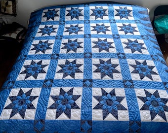 Amish Quilt for Sale Star Dahlia Quilt New Amish Queen Size Quilt