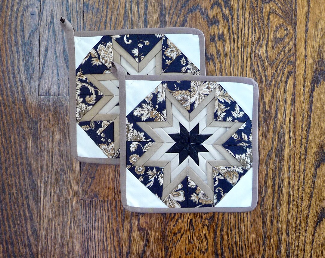 Pair of Amish Folded Star Potholders - Etsy