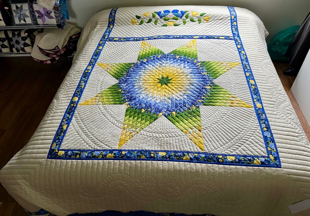 New Amish Quilt for Sale Radiant Star Amish King Quilt Amish Etsy