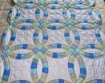 New Amish Baby Quilt for Sale Double Wedding Ring Amish Baby Quilt
