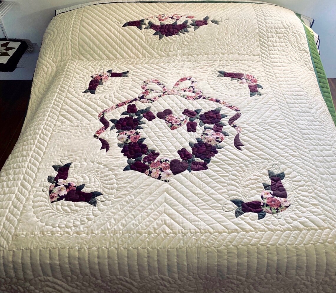 Amish Quilt for Sale Country Roses Amish Queen Quilt Etsy