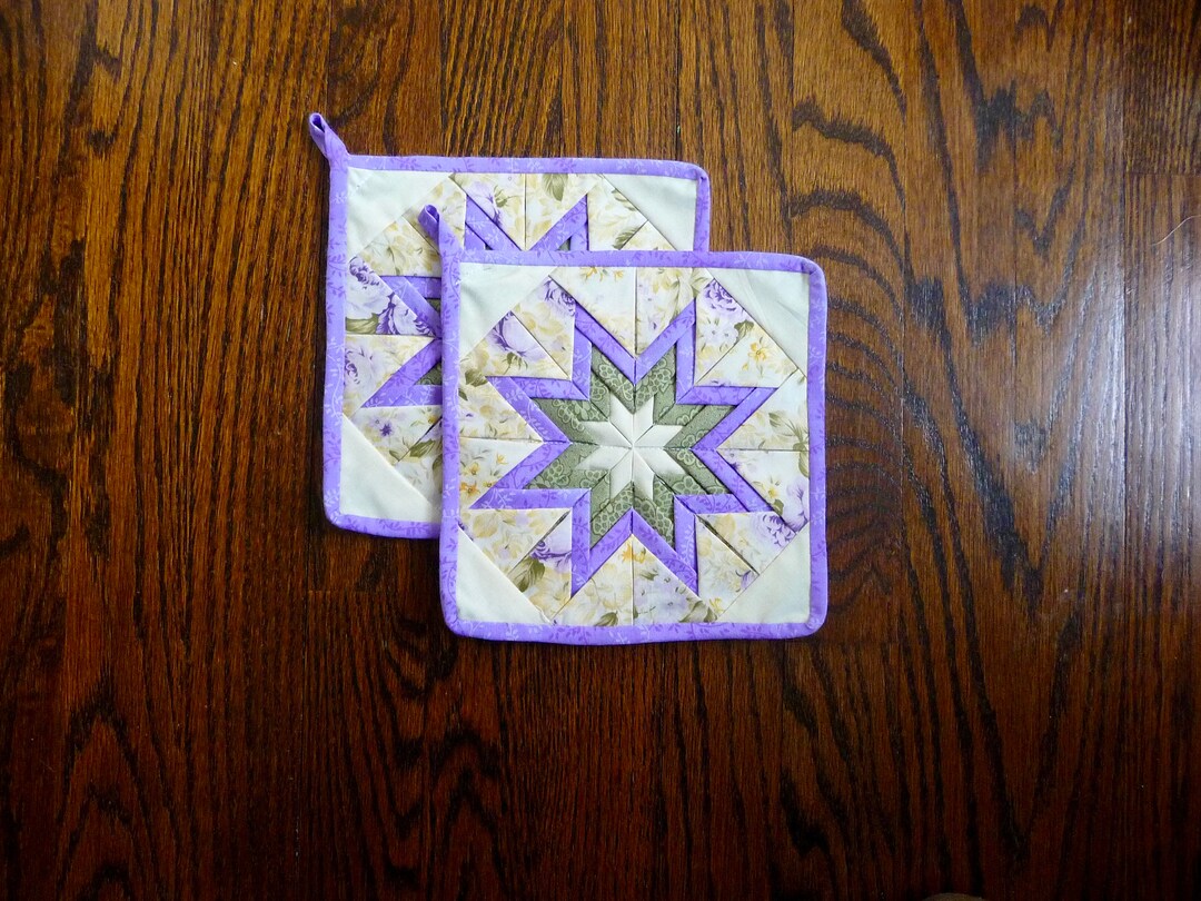 Pair of Amish Folded Star Potholders - Etsy