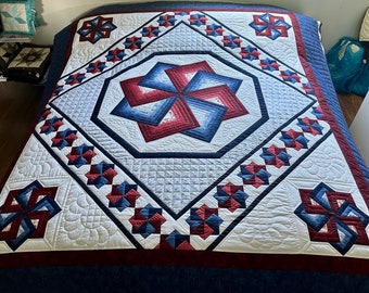 Spin Star Amish Quilt Star Spin Amish Quilt Amish King Quilt Amish Queen Quilt