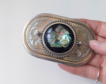 Abalone & Alpaca Longhorn Steerhead Belt Buckle - Etsy display picture 1