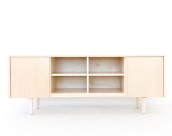 Vinyl Record Storage Cabinet | Vinyl Storage LA | Modern Sideboard | Maple Credenza | Made in LA