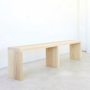 Solid Wood Bench in ash | Made in LA | Minimalist design wood bench | Entryway bench |