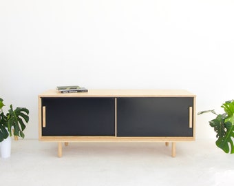 Vinyl Record Storage Cabinet | Sliding Door Console | Modern Sideboard | Doug Fir Vinyl Cabinet | Made in LA