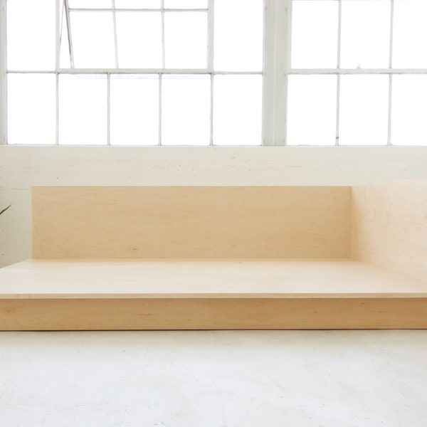 L-Shaped Daybed | Platform Daybed | Plywood Chaise Lounge | Made in LA | Twin bed