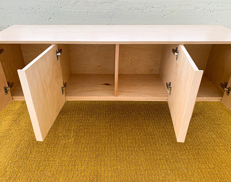 Midcentury Modern Credenza Plywood Record Modern Etsy