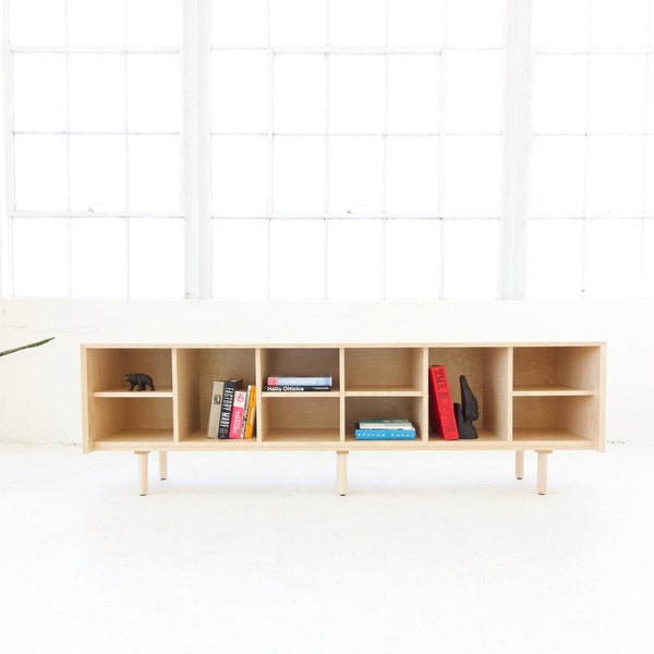 Vinyl Record Storage Cabinet | Minimalist vinyl storage | Modern Plywood Sideboard | Made in LA