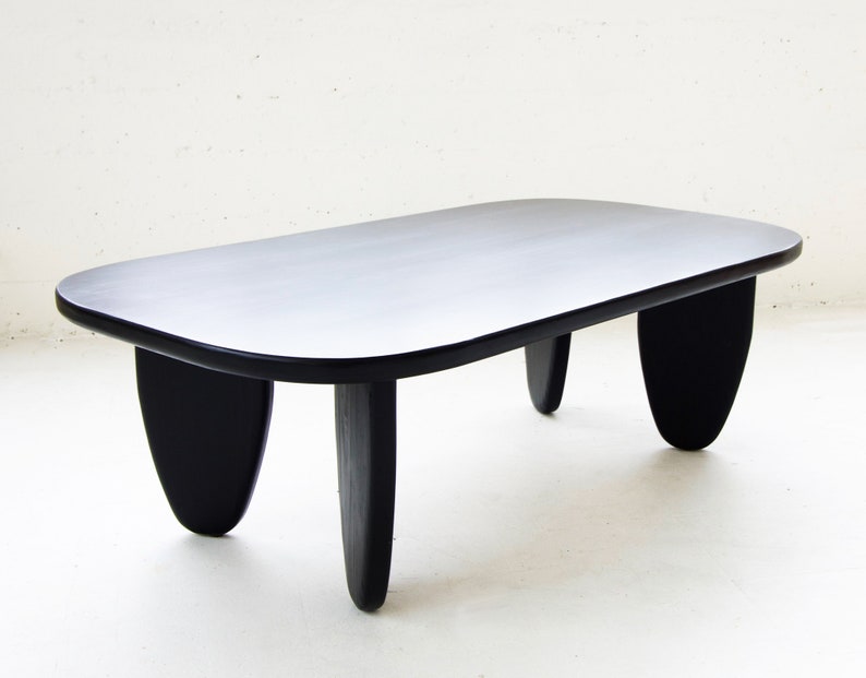 Solid Maple Coffee Table black Minimalist table Made in LA image 3