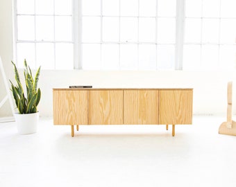 Doug Fir Credenza | Plywood Furniture | Minimalist Sideboard | Record Cabinet | Modern Storage