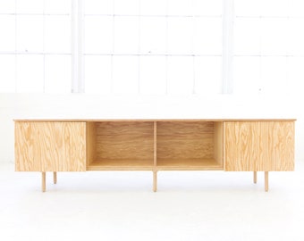 Vinyl Record Storage Cabinet |  Doug Fir Media Cabinet | Minimalist Credenza | Modern Sideboard| Made in LA