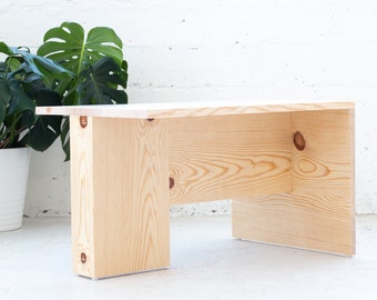 Solid wood pine stool  | Minimalist Side Table | Made in LA