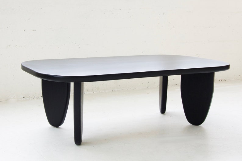 Solid Maple Coffee Table black Minimalist table Made in LA image 2