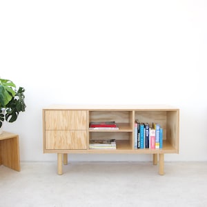 Vinyl Record Storage Cabinet | Doug Fir sideboard with drawers | Made in LA