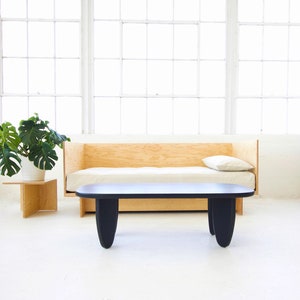 Solid Maple Coffee Table black Minimalist table Made in LA image 1