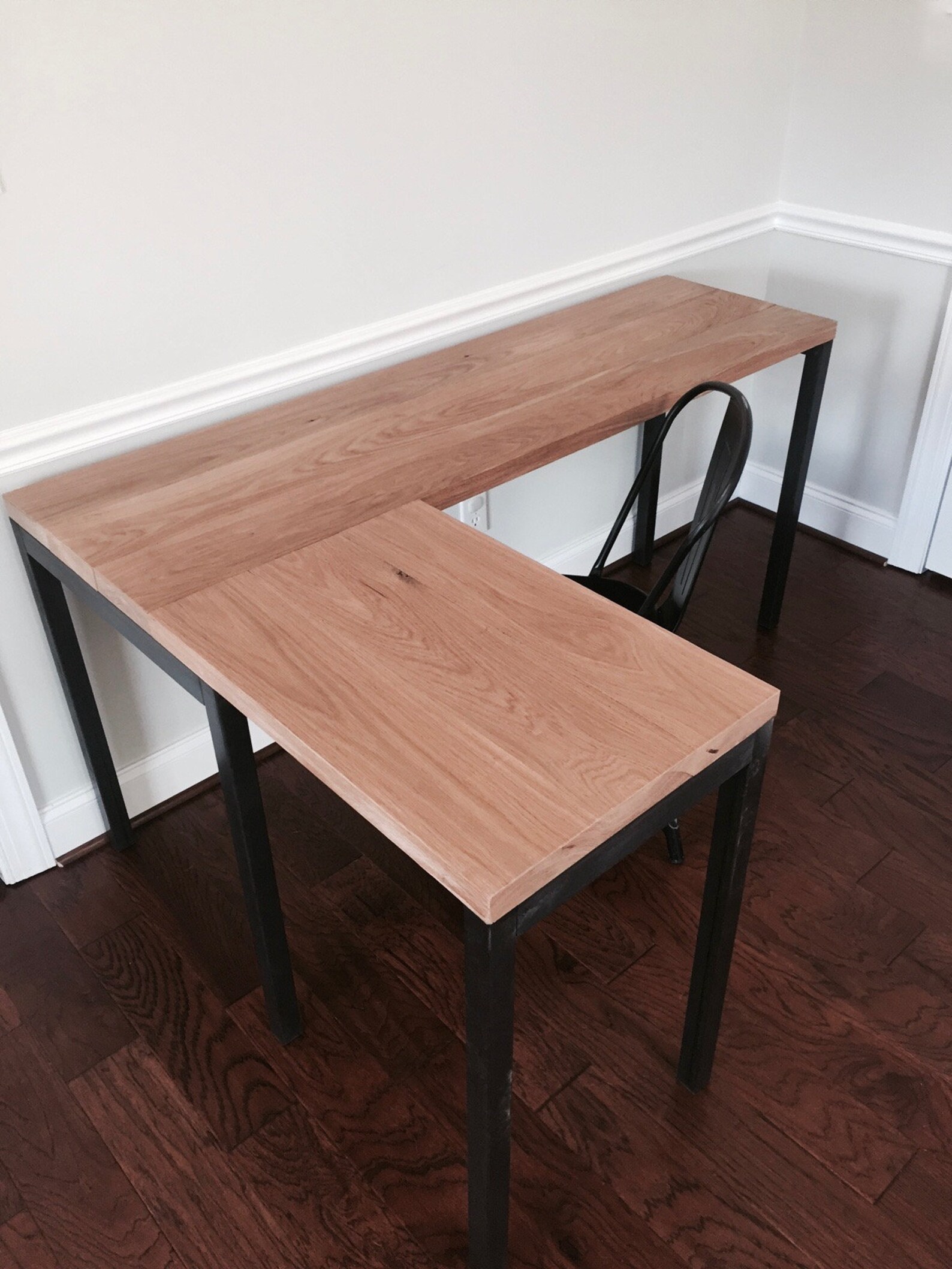 The CARAWAY Lshaped Desk Reclaimed Wood & Steel Etsy