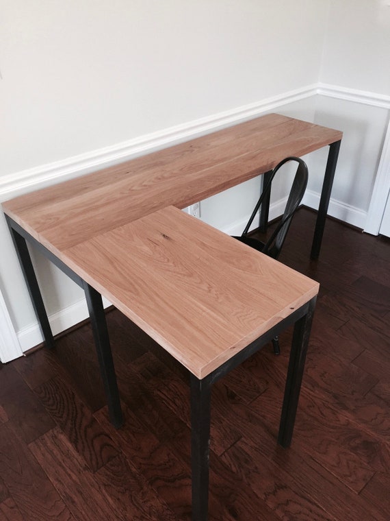 The Caraway L Shaped Desk Reclaimed Wood Steel L Shaped Desk Reclaimed Wood Steel