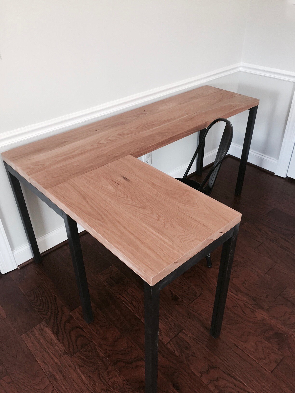 The CARAWAY L-Shaped Desk Reclaimed Wood Steel Etsy