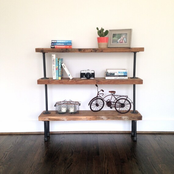 The Colorado Reclaimed Wood Pipe Bookshelf Etsy