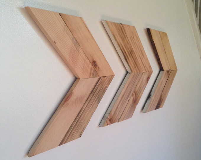 RESERVED for Rachel Large Reclaimed Wood Arrow Wall Art Set Etsy