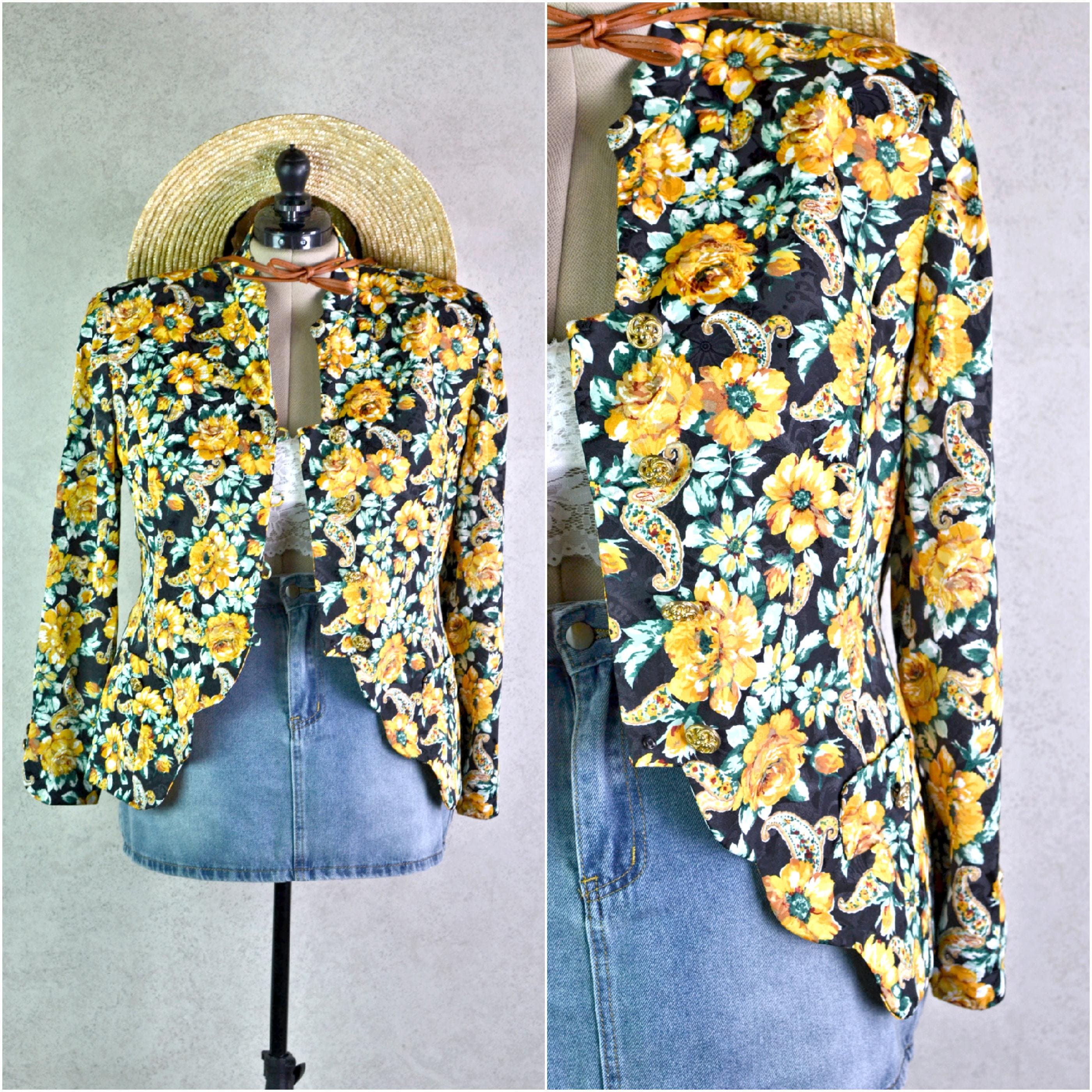 美品】LESLIE FAY ビンテージ 総柄ジャケット 昭和レトロ Leslie fay 