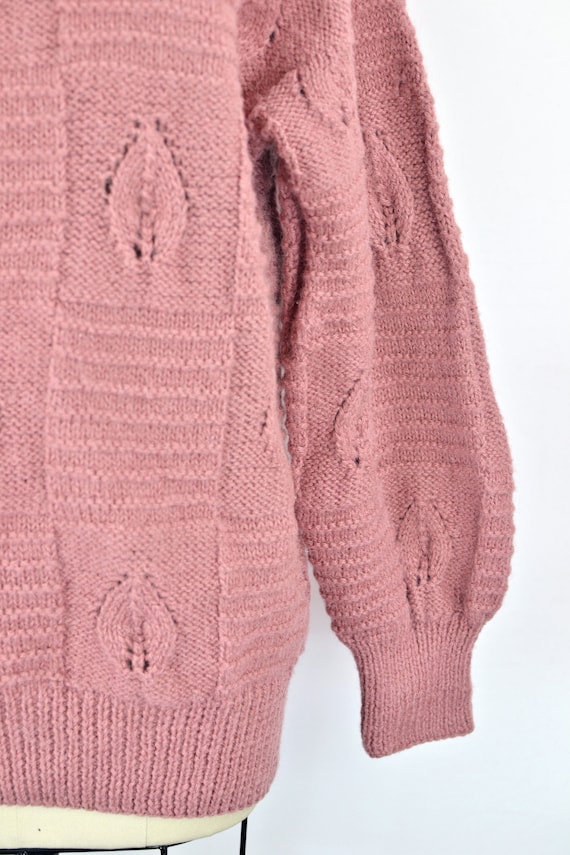 Women's Vintage 80s Mauve Pink Alpaca and Wool Bl… - image 7