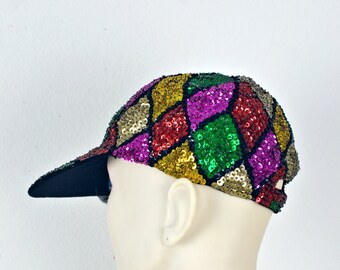 Adult Unisex Vintage 80s Heavily Beaded Sequined Black and  display picture 3